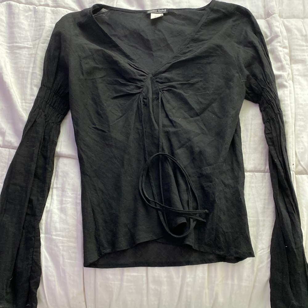 Small, black, long sleeve